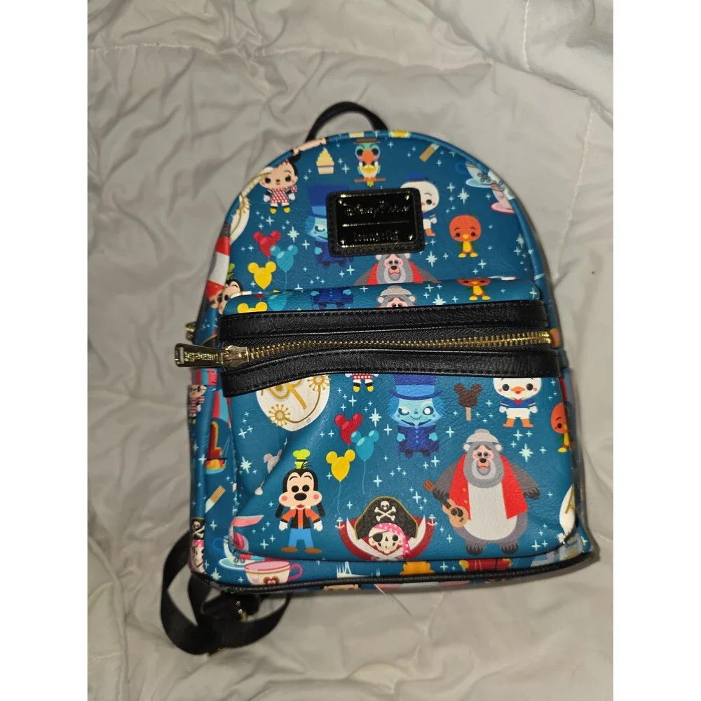Loungefly Disney parks character chibi print mini backpack bookbag tote bag!